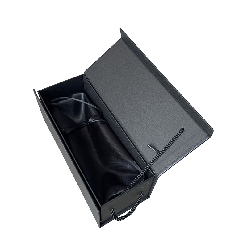 Cutii de vin cu logo personalizat de lux Cadou Cutie cadou din carton negru ambalaj cutii cadou sticle de vin