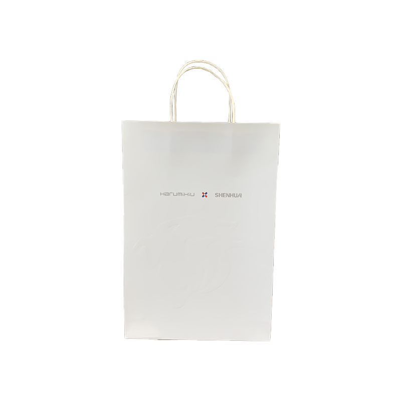 Logo Personalizat Pungi De Hârtie Albă Geanta De Cumpărături De Marca Geantă De Hârtie Promoțională Cu Mâner Pentru Îmbrăcăminte