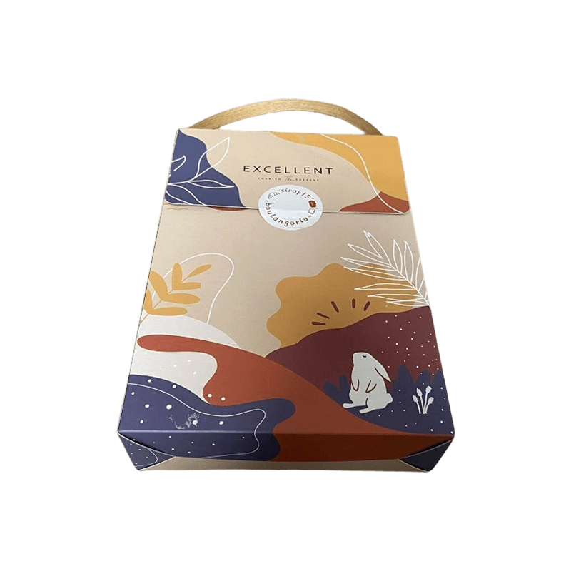 Vânzare fierbinte Logo personalizat Cutii dulci Biscuiti de hârtie Cutie de hârtie Ambalare Cutie de biscuiți din carton cu mâner